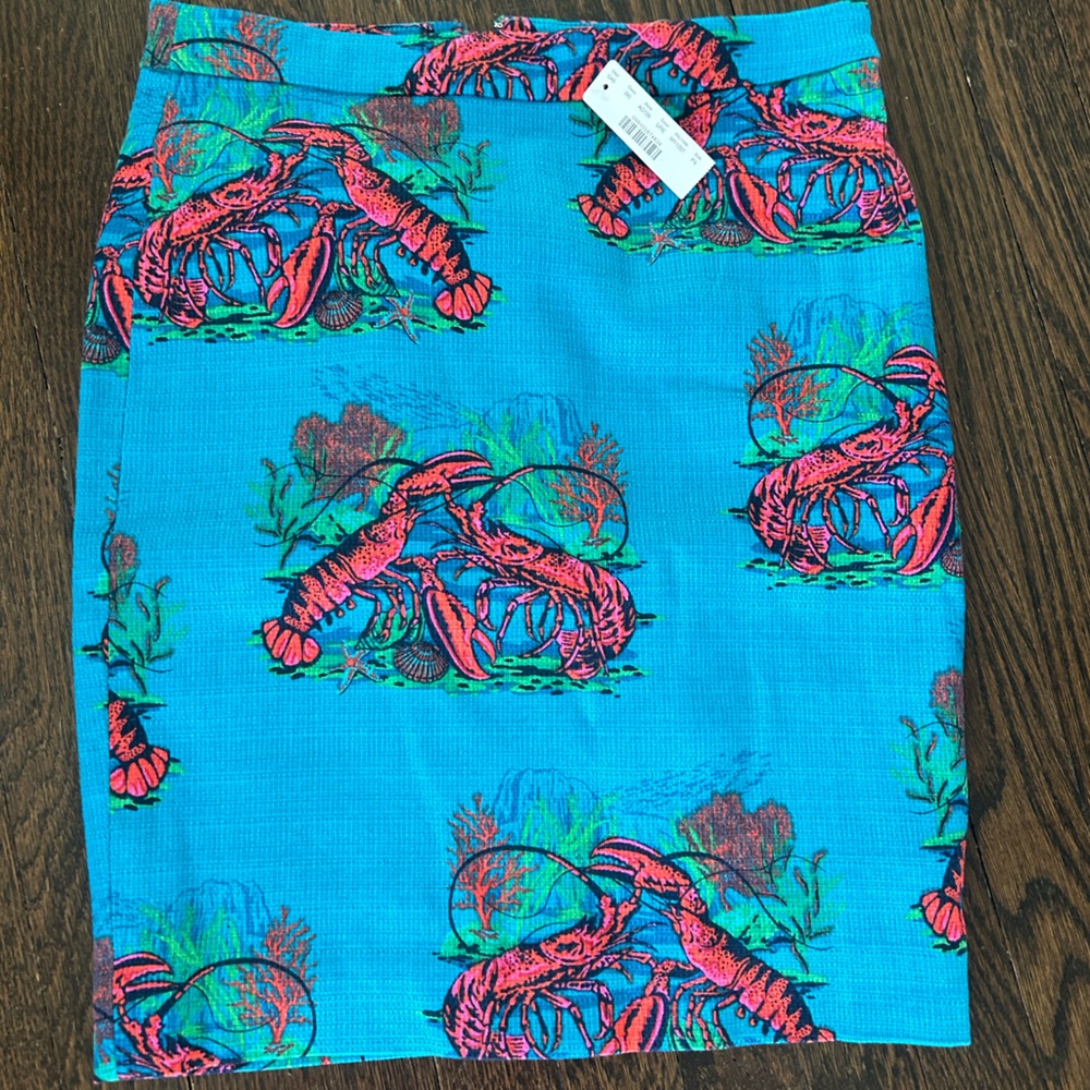 NWT J.Crew Tweed Lobster Pencil Skirt